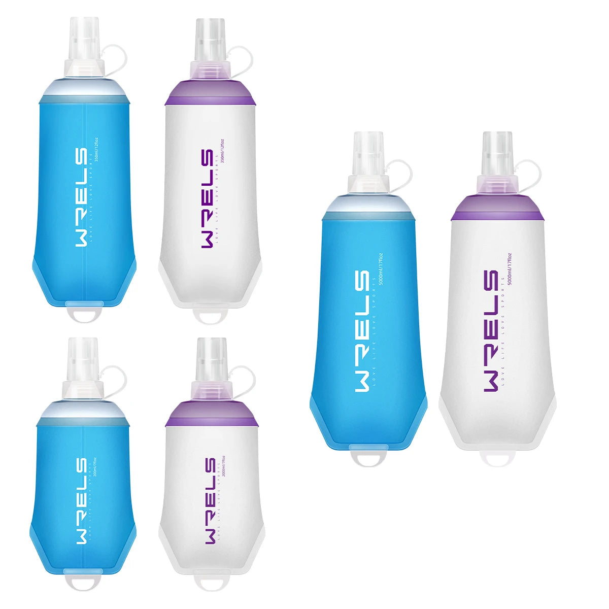 Outdoor Sport Water Bottle Camping Running Bicycle Soft Folding TPU Soft Flask Water Bag Large Diameter Light BPA Free