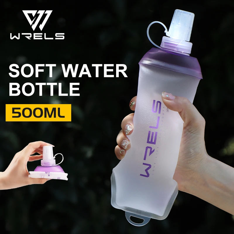 Outdoor Sport Water Bottle Camping Running Bicycle Soft Folding TPU Soft Flask Water Bag Large Diameter Light BPA Free