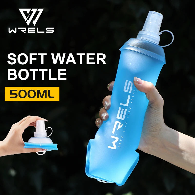 Outdoor Sport Water Bottle Camping Running Bicycle Soft Folding TPU Soft Flask Water Bag Large Diameter Light BPA Free
