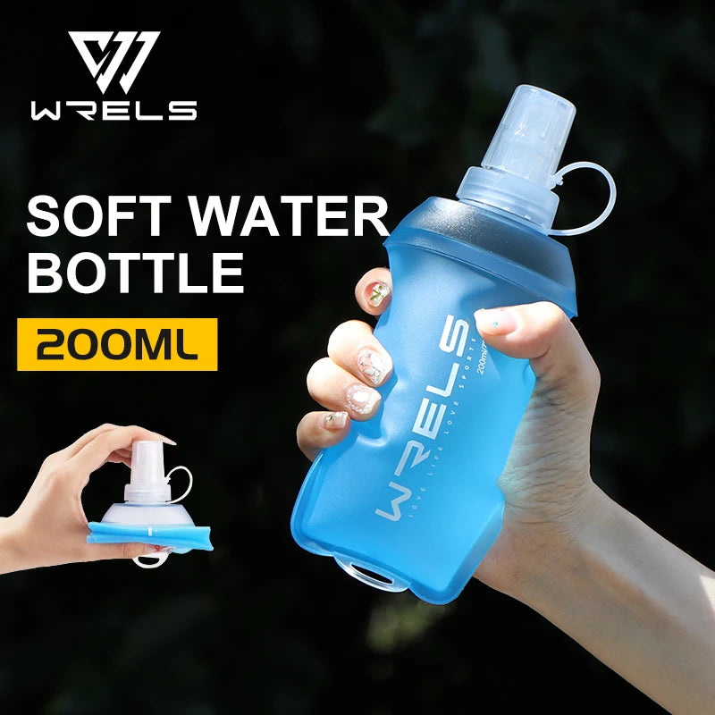 Outdoor Sport Water Bottle Camping Running Bicycle Soft Folding TPU Soft Flask Water Bag Large Diameter Light BPA Free