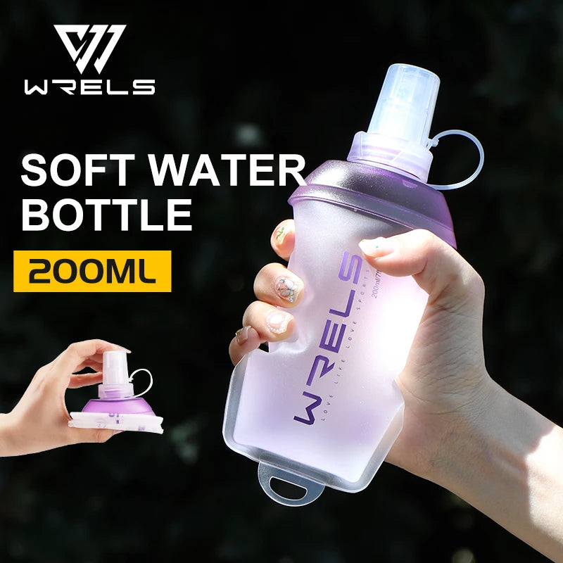 Outdoor Sport Water Bottle Camping Running Bicycle Soft Folding TPU Soft Flask Water Bag Large Diameter Light BPA Free